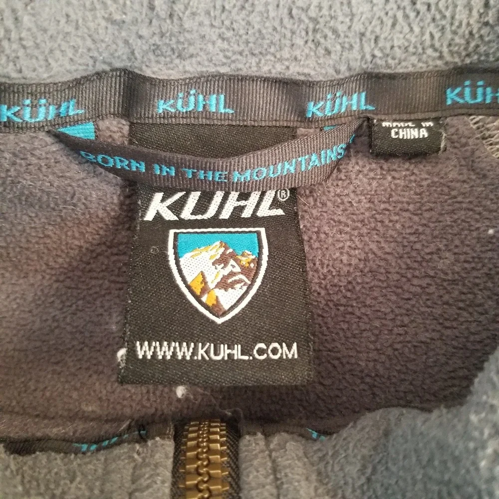 Kuhl Sweater Mens Extra Large Gray Quarter Zip Wool Blend Shaggy Outdoor Hiking